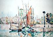 Paul Signac La Rochelle - Boats and House USA oil painting artist